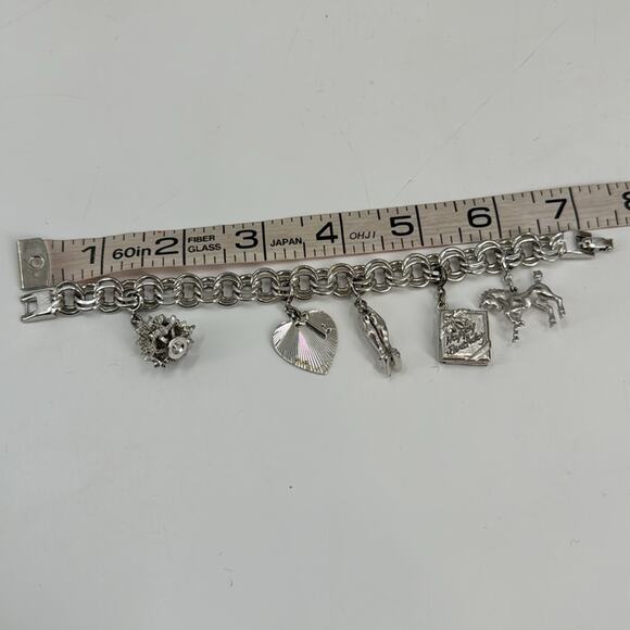 Monet silver tone charm bracelet - Picture 10 of 10